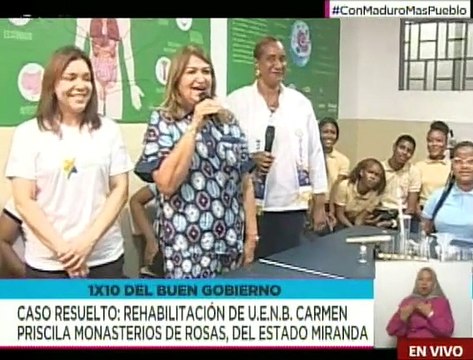 Sistema 1X10 rehabilita infraestructura de la U.E.N.B. Carmen Priscila Monasterios de Rosas