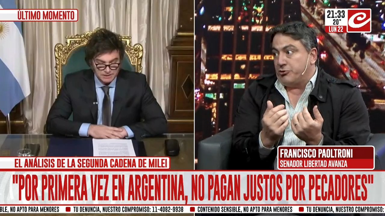 Paoltroni en Crónica: “Este esfuerzo tremendo va a dar como recompensa una economía sana”
