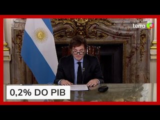 Milei anuncia superávit trimestral no PIB de Argentina