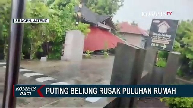 Detik-detik Puting Beliung Rusak Puluhan Rumah di Dukuh Gabusan Sragen