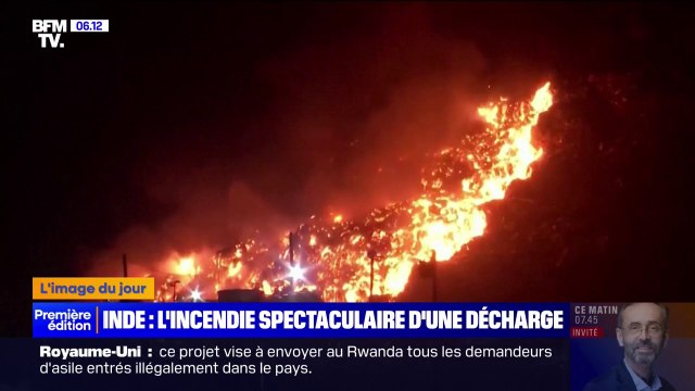 Un spectaculaire incendie se déclare dans l'une des plus grandes décharges de New Delhi