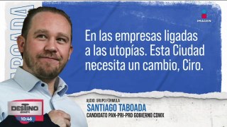 Santiago Taboada insiste en nexos entre Clara Brugada y René Bejarano