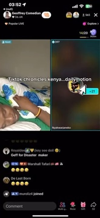 NYAKWAR SINGS A LULLABY TO GEOFFREY COMEDIAN