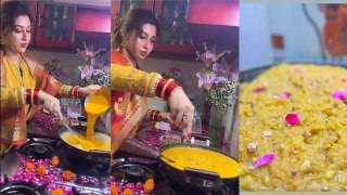 TV Actress Sonarika Bhadoria First Rasoi In Sasural After 2 Months Of Marriage,Mango Sheera Recipe..