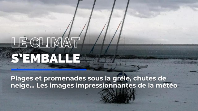 Plages et promenades sous la grêle, chutes de neige... Les images folles de la météo qui s'emballe