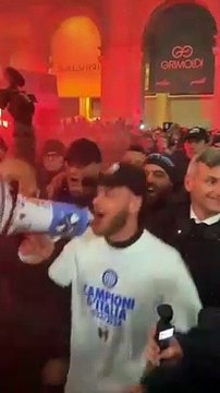 Festa scudetto Inter: Dimarco, Barella, Lautaro e Calhanoglu
