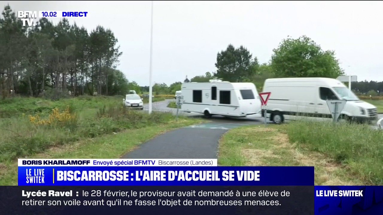 Kendji: plusieurs caravanes viennent de quitter l'aire d'accueil à Biscarrosse dans les Landes