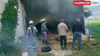 Burdur'da samanlıkta başlayan yangın eve sıçradı