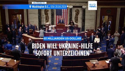 57 Mrd Euro Ukraine-Hilfe: Biden will "sofort unterzeichnen"