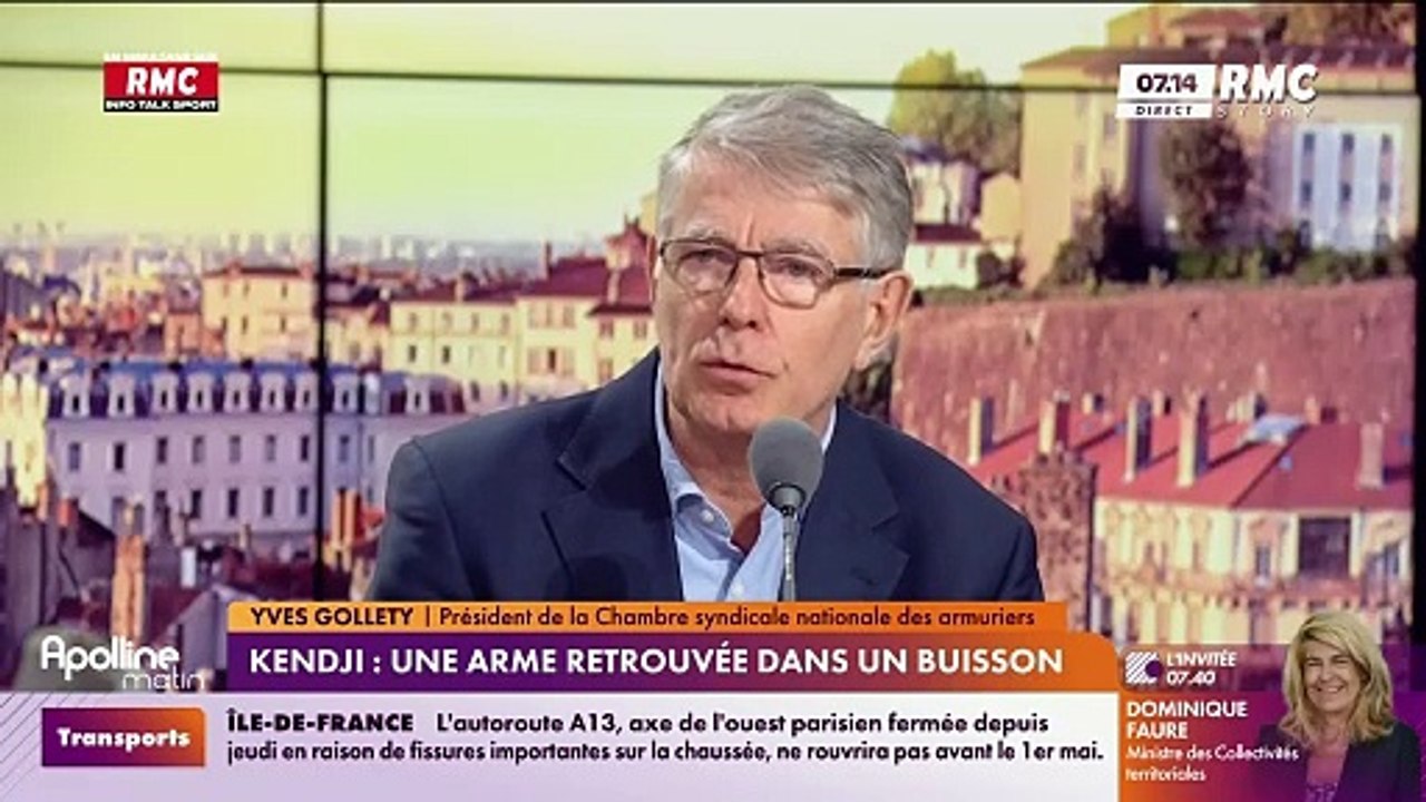 Yves Gollety, président de la Chambre syndicale nationale des armuriers, évoque l'arme qui a été retrouvée à proximité des lieux où Kendji Girac a été blessé par balle sur RMC Story