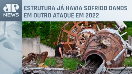 Bombardeio russo destrói torre de TV em Kharkiv, na Ucrânia