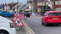 Yet more roadworks taking place on Bexhill Road in St Leonards on April 23 2024