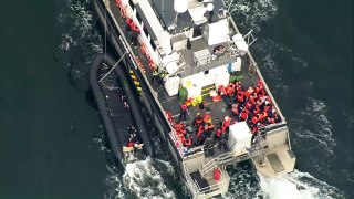 Aerials of Dover as five migrants reported dead in Channel
