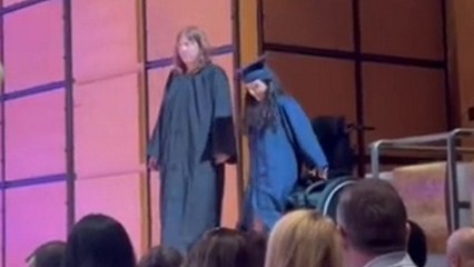 Disabled student takes first steps in 10 years - on stage at her graduation