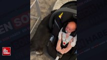 İlk kez köpek gören bebeğin şaşkınlığı kamerada