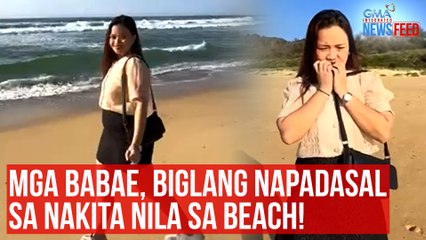 Download Video: Mga babae, biglang napadasal sa nakita nila sa beach! | GMA Integrated Newsfeed