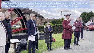 Plaques commemorating legendary footballers and colliery workers unveiled in Blackwell