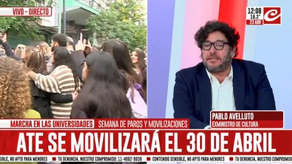 Pablo Avelutto: "La marcha universitaria va a transmitir una señal muy fuerte al gobierno"