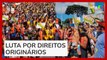 Indígenas acampados em Brasília marcham até o Congresso Nacional