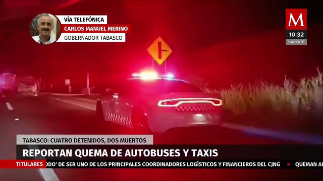 Gobernador de Tabasco da detalles de los operativos que desataron quema de autobuses en Cárdenas