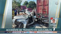 Fuerte accidente de tránsito deja tres personas heridas en San Carlos