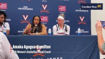 Coach Mox reacts to first win as UVA women's basketball head coach
