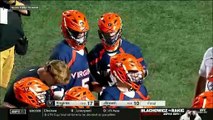 Lars Tiffany reacts to Virginia's first round win at Brown