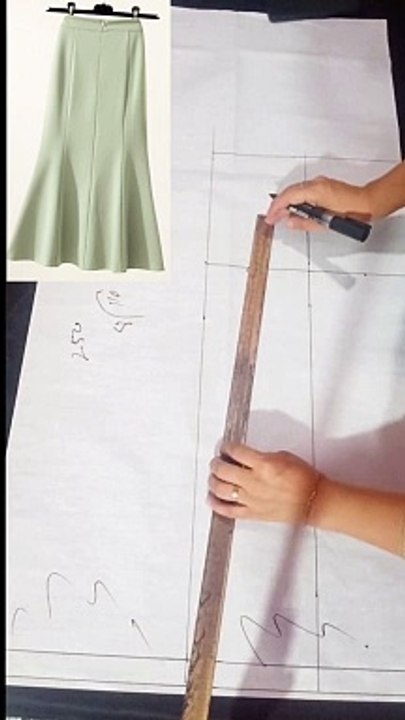 Skirt panels cutting pattern