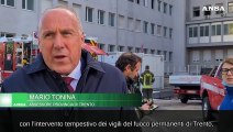 Fiamme all'ospedale di Trento, nessun ferito