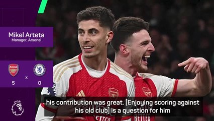 Download Video: Arteta hails 'unbelievable' Havertz as his double helps them thrash Chelsea