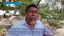 Transportistas de Minatitlán paran ruta de tolva; acusan desplazamiento y piden respetar acuerdos