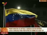 Primer Min. de Antigua y Barbuda, Gaston Browne arriba a Venezuela para participar en la Cumbre del ALBA-TCP