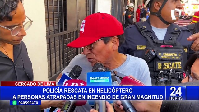 Incendio en Barrios Altos: nuevas imágenes de impresionante rescate en helicóptero