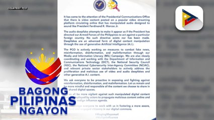 Panayam kay PCO Asec. Dale de Vera kaugnay sa deep fake video na ginamit ang imahe at boses ng Pangulo