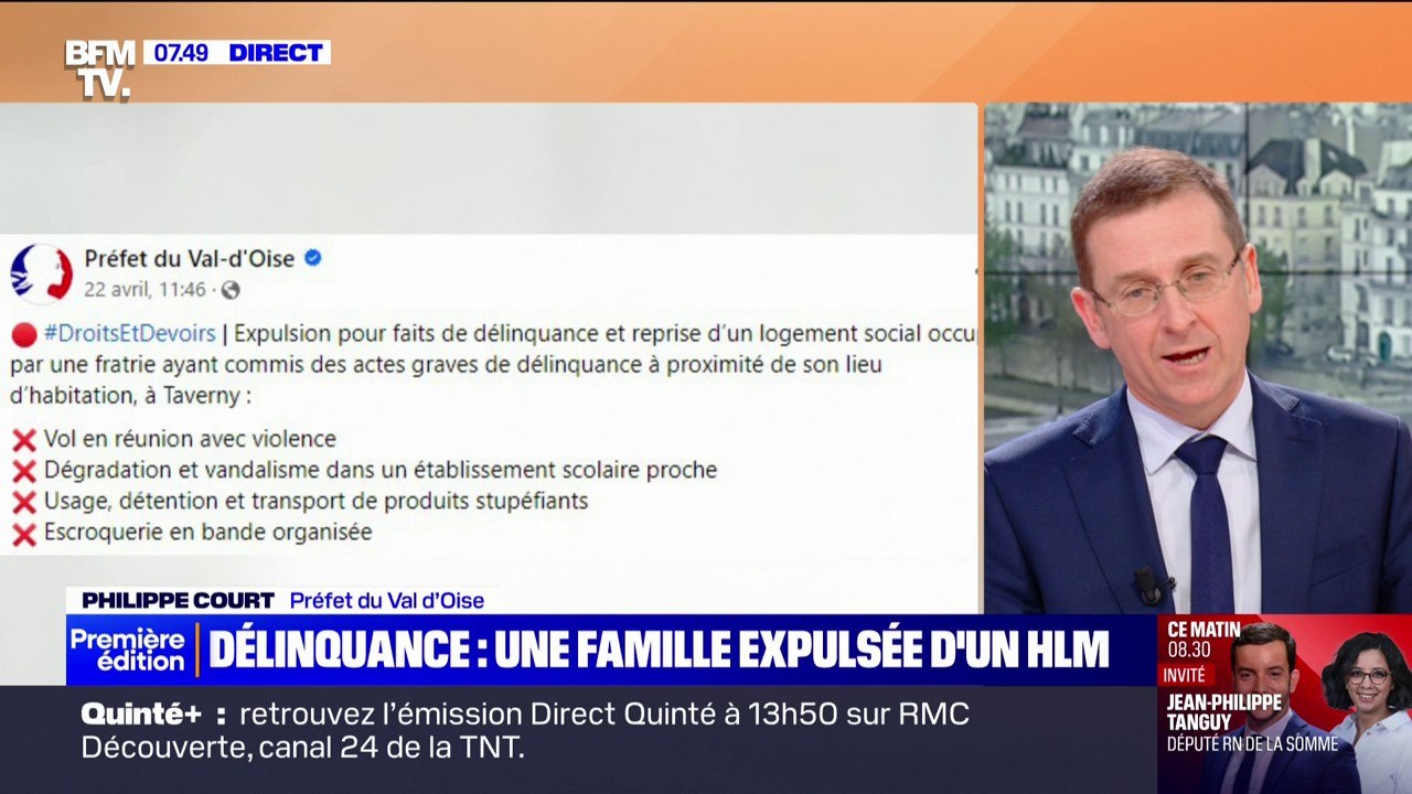 Famille expulsée de son logement social: "Quand on habite dans un logement social, on a des droits, mais on a aussi des devoirs", affirme Philippe Court (préfet du Val-d'Oise)