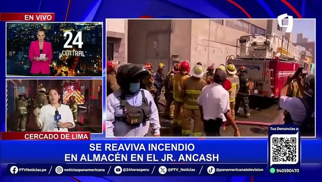 Cercado de Lima: se reaviva incendio en almacén del jirón Áncash