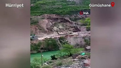 Gümüşhane’de heyelan anı saniye saniye görüntülendi