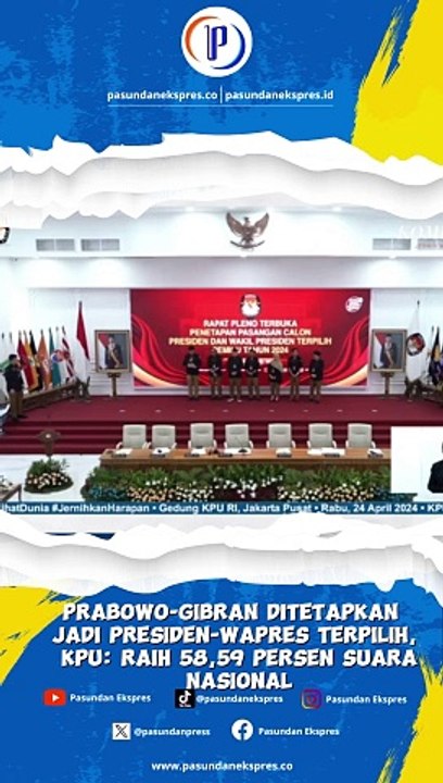 Prabowo-Gibran Ditetapkan Jadi Presiden-Wapres Terpilih, KPU: Raih 58,59 Persen Suara Nasional