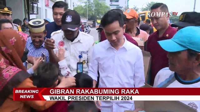 Resmi Wapres Terpilih, Gibran Rakabuming Raka Silaturahmi dan Bagi-Bagi Susu di Rusun Muara Baru