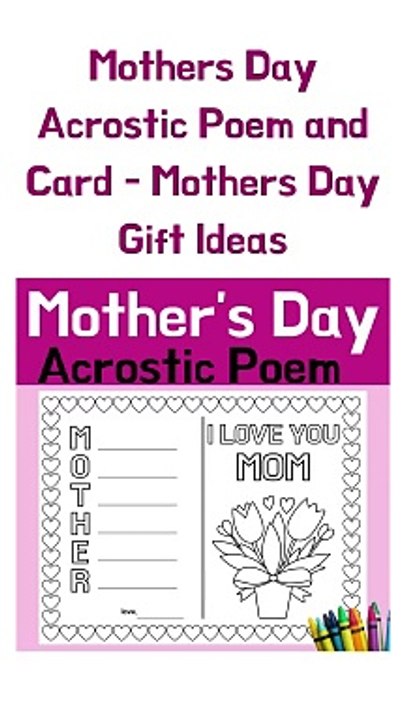 Mothers Day Acrostic Poem and Card - mothers day flower poem