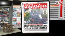 La histórica Marcha Federal Universitaria reflejada en la tapa del diario Crónica