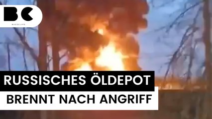 Großer Brand in russischem Öldepot nach Angriff aus der Ukraine 🚒