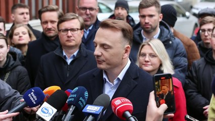 Kraków - konferencja prasowa Łukasza Gibały