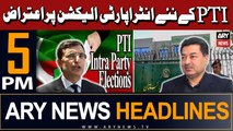 ARY News 5 PM Headlines | 24th April 2024 | ECP raises objections on PTI's new intra-party elections