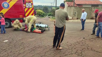 Colisão entre Honda Biz e Duster deixa motociclista ferido no Bairro Presidente