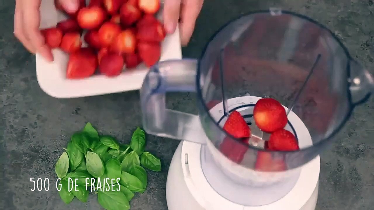 Glace à la fraise et à la noix de coco