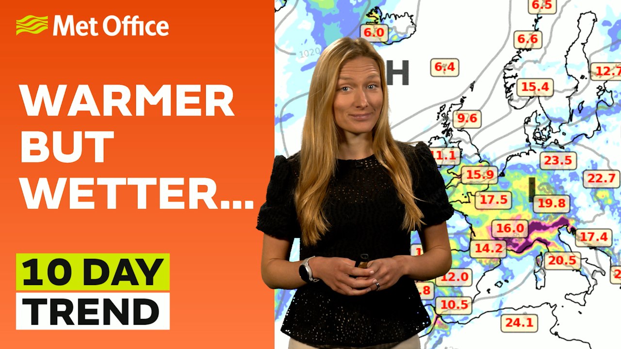 10 Day Trend 24/04/2024–Getting warmer- Met Office Weather Forecast