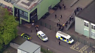 Aerials of school in Wales following stabbing incident