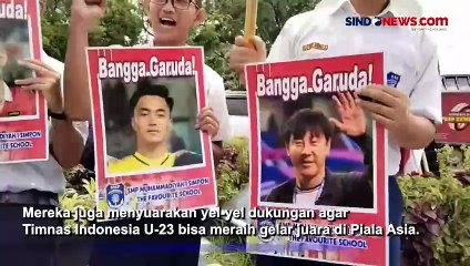Dukung Timnas Indonesia di Piala Asia U-23 2024, SMP Muhammadiyah 1 Simpon Surakarta Gelar Aksi Simpatik