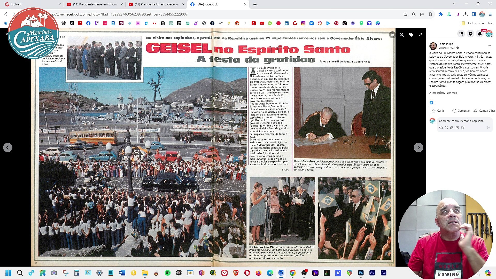Presidente Ernesto Geisel em Vitória (Revista Manchete - 1976)